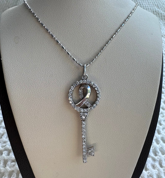 Awareness Ribbon Key Pendant